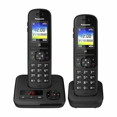 Panasonic KX-TGH722EB Black Cordless Home Twin Telephone Answer Machine  • £59.99