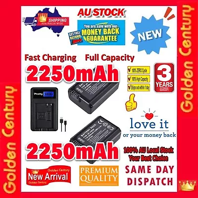 $29.95 • Buy 2x 2250mAh NP-FW50 Battery + LCD1 Charger For Sony A6000 A6300 A6500 A5000 A3000