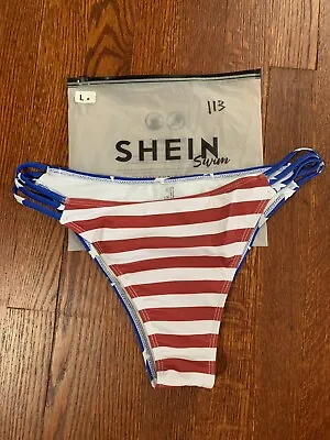 £11.49 • Buy Womens Shein Swim American Flag Stars And Stripes Bikini Bottoms Bathing Suit
