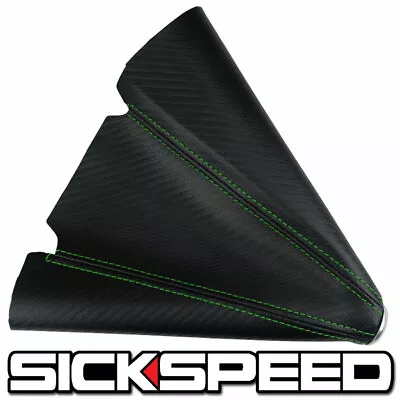 Carbon Fiber Look Green Stitch Black Shift Boot For Gear Cover Shifter A • $18.88