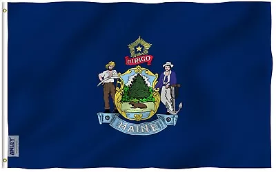 Anley Fly Breeze 3x5 Ft Maine State Flag Maine ME Flags Polyester • $7.95