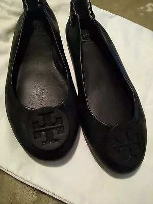 Tory Burch Audrey Ballet Flats Black Patent Leather Clear Size 8 • $72.29
