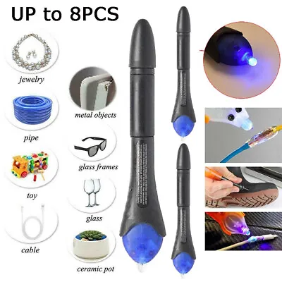 $8.95 • Buy 8Pc Quick 5 Second Fix UV Light Liquid Glass Welding Compound Glue Repair Pen AU