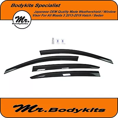 Mr Quality Weathershield Window Visor For Mazda 3 2013-2019 Hatch Sedan BM BN • $79