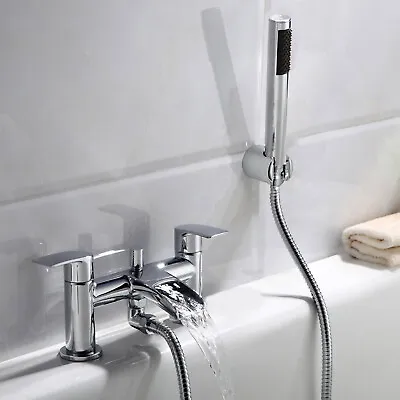 £60.99 • Buy Virgo Waterfall Bathroom Tap Basin Mono, Bath Filler & Shower Mixer Solid Brass