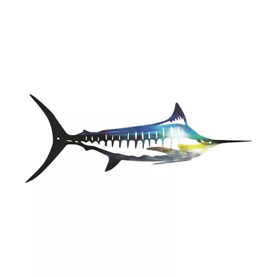 Handmade Metal Marlin Fish Coastal Wall Sculpture • $30.99