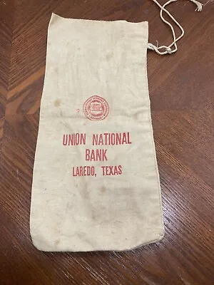 Vintage Union National Bank Of Laredo Texas Coin Money Bag • $25.63