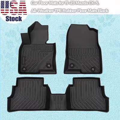 Car Floor Mats For 17-23 Mazda CX-5，All-Weather TPE Rubber Floor Mats Black • $58.51