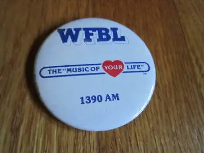 Vintage Syracuse NY WFBL Advertising Button Music Of Your Life 1390AM Radio Pin  • $11.95