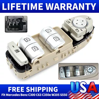 Front Left Master Power Window Switch 2229056800 For Mercedes Benz C300 GLC300 • $19.85