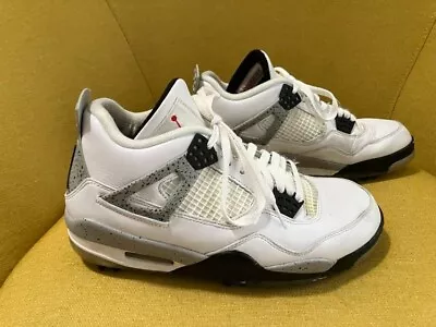 Mens Nike Air Max Jordan 4 Leather Golf Shoes Cleats Size 9.5 • $225