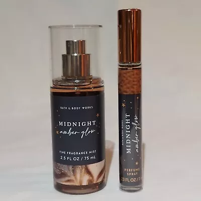 MIDNIGHT AMBER GLOW Bath & Body Works Travel Sized Body Mist & Perfume Spray • $27