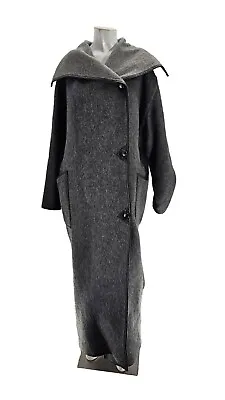 3035 Ivan Grundahl Kid Mohair Wool Leather Trim Shaggy Grinch Reversible Coat M • $349.99