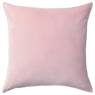 IKEA SANELA Velvet Cotton Square Cushion Covers Soft Touch Light Pink 50x50 Cm • £14.66