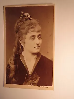 Actress Stella Von Hohenfels-Berger - Circa 1870s CDV Krziwanek Vienna Ischl • $74.52