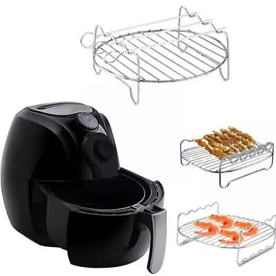 6/7/8/9 Inch Air Fryer Cage Dish Baking Pan Rack Pizza Tray Home Pot Accessories • $14.66