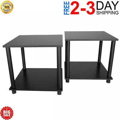 Set Of 2 End Table Sofa Side End Storage Shelf Living Room Bedroom Furniture • $21.60