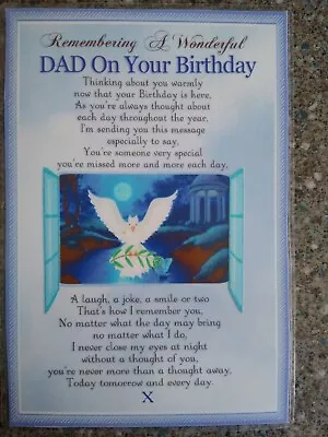 Laminated Memoriam / Grave Card (Dad Birthday) • £3.20