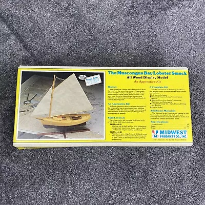 Midwest Products The Muscongus Bay Lobster Smack Wood Model Boat #951 Open Box • $21.99