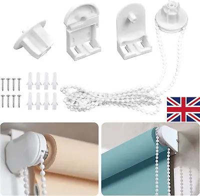 £5.30 • Buy 25mm Roller Blind Fittings Curtain Roller Accessories With Beaded Chain & Screws