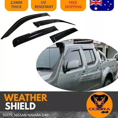 WEATHER SHIELD Fit NAVARA D40 BLACK TINTED VISOR WEATHERSHIELDS SHIELDS • $68