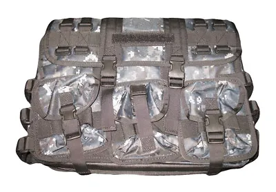Navy ACU Blue Digital Camo MOLLE Tactical Military Laptop Briefcase Shoulder Bag • £111.13