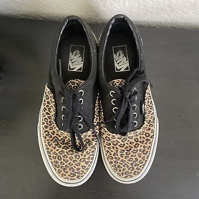 Leopard Print Vans Lace Up • $16