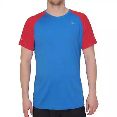 £9.95 • Buy More Mile Mens Tempest Cool Performance Running Top Blue Red Short Sleeve XS-XL
