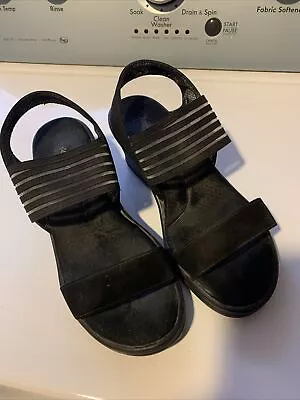 Skechers Memory Foam Black Wedge Sandals With  - US Women Size 9 • $21