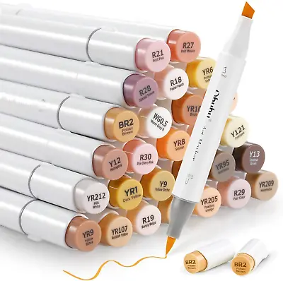 36 Skin-Tone Alcohol Markers - Brush & Chisel Alcohol-Based Coloring And Illus • $63.90