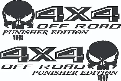 4x4 Punisher Edition Compatible With Known Brands Matte Black Decal Set • $12.80