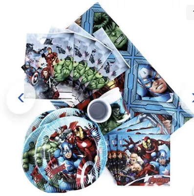 £16.99 • Buy Marvel Avengers Party Tableware Set - Plates Cups Napkins Set