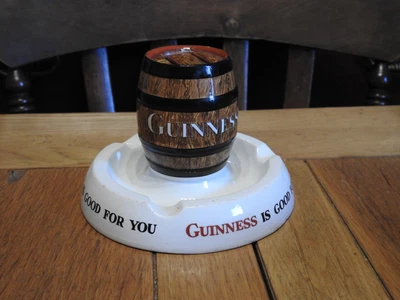 £30 • Buy Vintage Mintons Guinness Ashtray With Barrel Matchbox Holder
