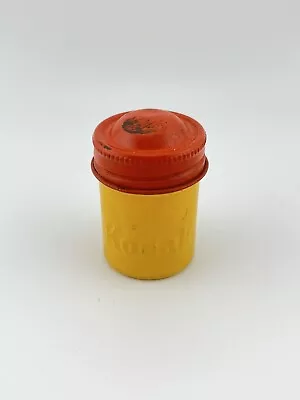 Vtg Kodak Colored Metal Film Container 2  Tall X 1  1/8  Diameter Orange Yellow • $8.99