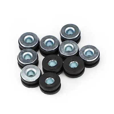 NEW 10Pcs M6 Motorcycle Side Panel Rubbers / Grommets Bolt Kit Fit For Kawasaki、 • £8.38