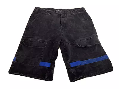 Vtg Marithe Francois Girbaud HipHop Blue Shuttle Tape Denim Shorts Black Sz 40 • $33.50