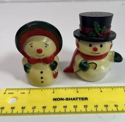 Vintage Hallmark Mr & Mrs Snowman Salt & Pepper Shakers Christmas Decor • $6.70