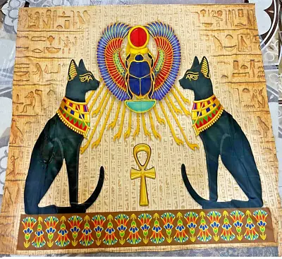 59 X59  Tapestry Rug Wall Hanging Soft Good Material Goddess Bastet Cat Isis • $77.44