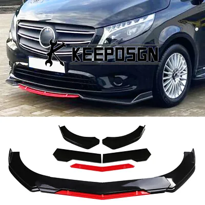 For Mercedes Vito W447 Gloss Front Bumper Lip Splitter Spoiler Red Lower Chin • £69.35