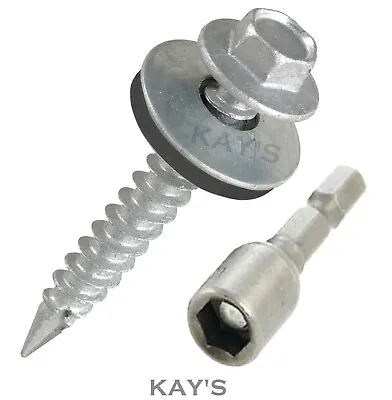 £6.82 • Buy TEK ROOFING SCREWS HEX HEAD WITH SEALING WASHER FOR FIXING TO TIMBER 14g(6.3mmØ)