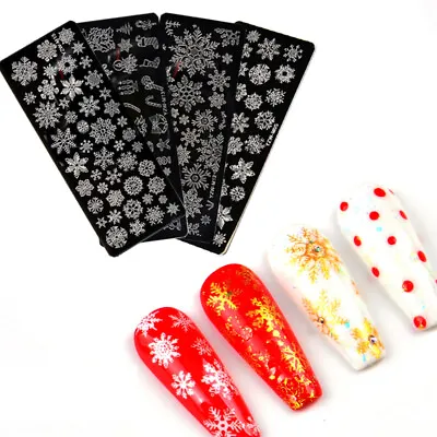 Christmas Snowflakes Nail Art Template Printing Stencil Nails Stamping Plates UK • £1.19