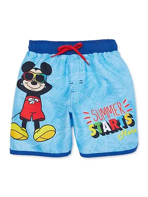 Toddler Boys Swim Trunks Summer Starts Here Mickey Mouse Beach Pool • $9.95