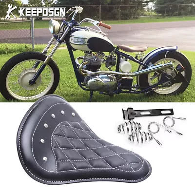 Motorcycle Solo Seat W/ Springs Bracket For Triumph Tiger T100 T120 T140 Bobber • $79.85