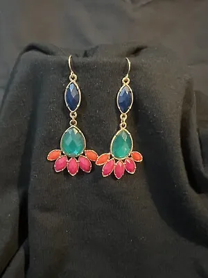 Vibrant Multi Color Dangle Earrings  • $5