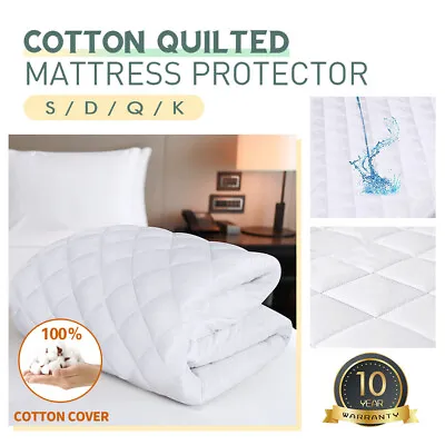 $30 • Buy Quilted Waterproof Mattress Protector Bed Topper Cover Single Double Queen King