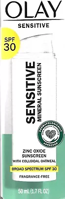 Olay Sensitive Mineral Sunscreen SPF 30 Fragrance-Free - 1.7 Fl Oz - Exp 12/24 • $23.92