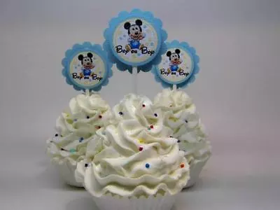 12 Baby Mickey Mouse Baby Shower First Birthday Cupcake Toppers Boy Oh Boy • $7