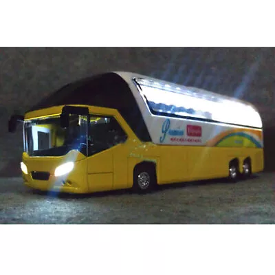 1:32 Alloy Pull Back Car Toys High Simulation Sightseeing Bus With Sound Light • $23.21