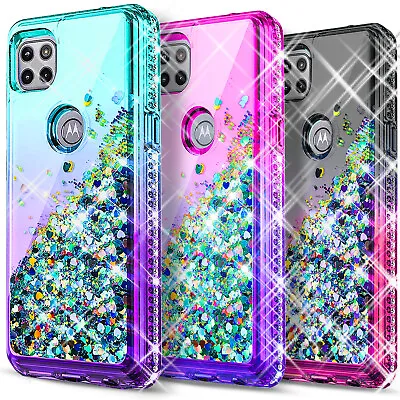 For Motorola One 5G Ace Phone Case Glitter Bling Cover+ Tempered Glass Protector • $4.99