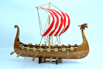 Drakkar Viking Handmade Wooden Boat 24  • $289